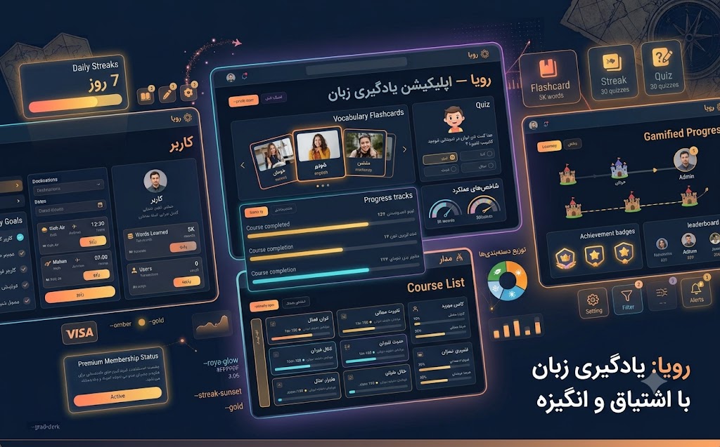 رویا — اپلیکیشن یادگیری زبان